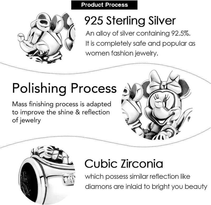 VALGACLS Mom Wife Daughter Love Heart Wedding Rings Charms 925 Sterling Silver Charms for Bracelets Necklace Valentine's Day Mother's Day Jewelry Charm for Women - Image 5